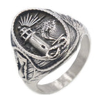Retro Ocean Lighthouse Ring for Men — Stainless Steel