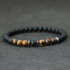 Noter Minimalist Beaded Bracelet For Men 6mm Hematite Onyx Tiger Eyes Stone Braclet Leisure Accessories Pulseras Para