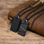 Vnox Geometric Pendant Necklaces For Boys,Stainless Steel Simple Square Dog Tag Men Necklaces,Retro Collar Jewelry Gift