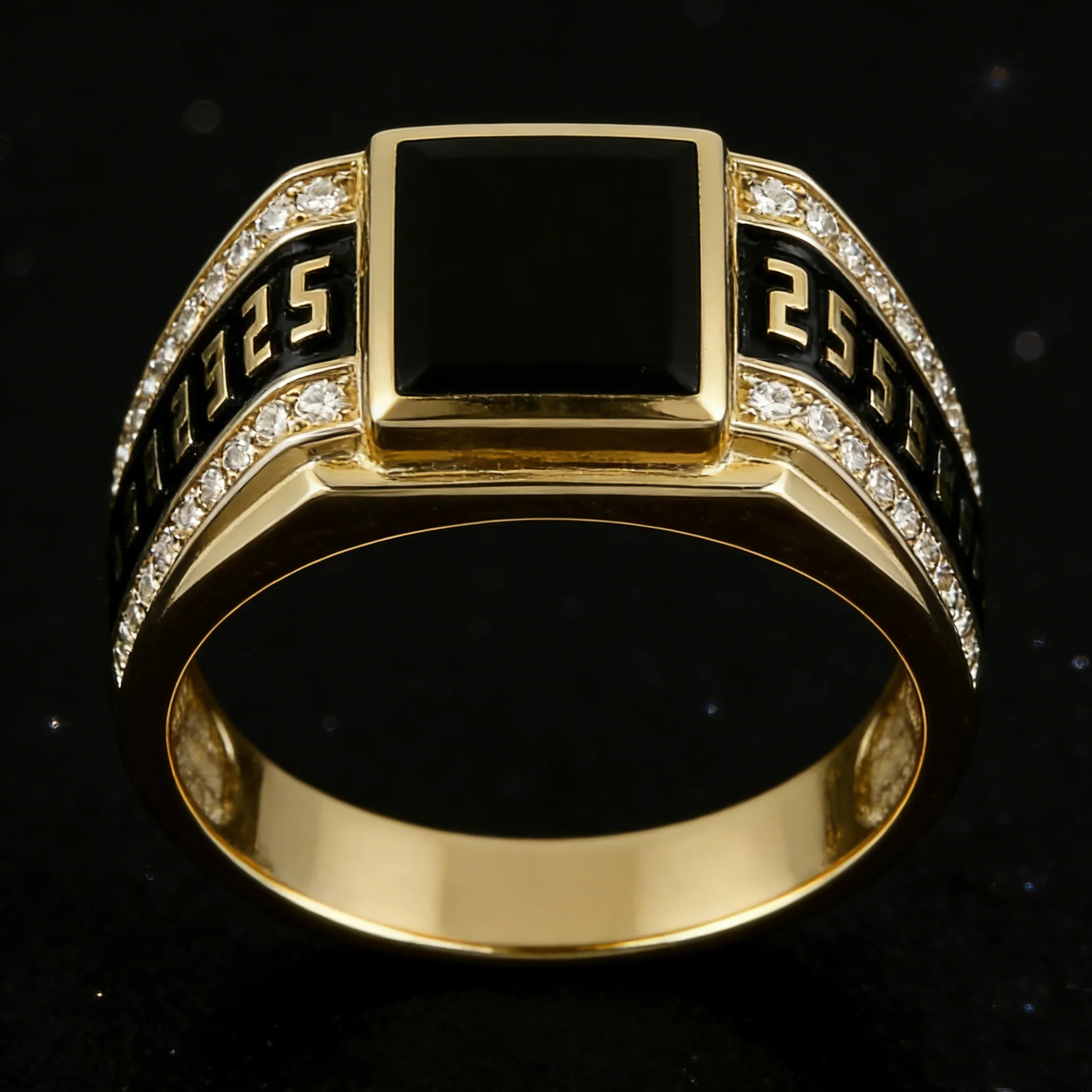 Vintage Iced Out Black Ring