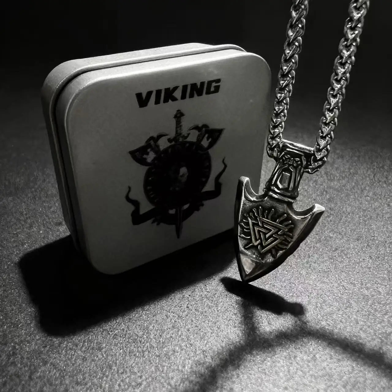 Compass Valknut Steel Pendant Viking Vegvisir