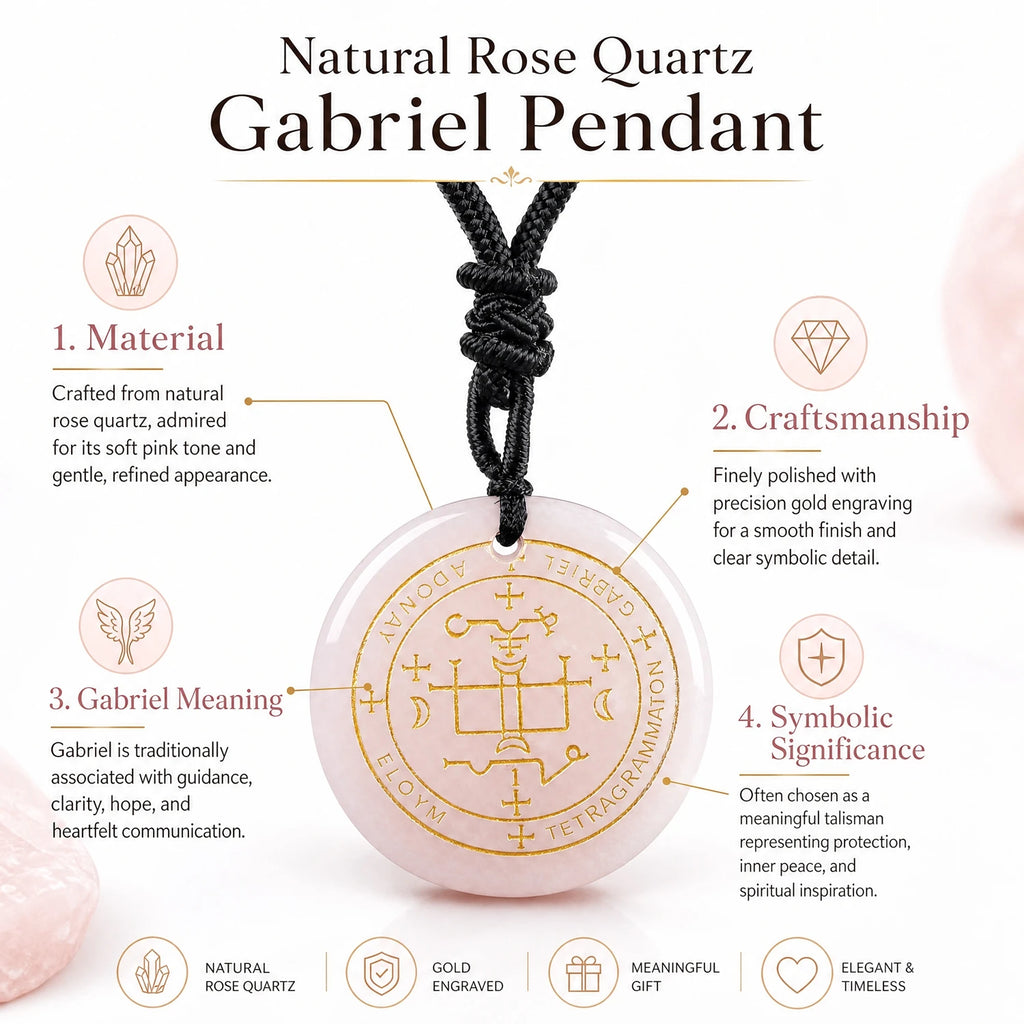 Iced Out Archangel Gabriel Pendant Necklace 30mm