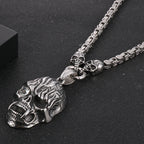 Punk Skull Head Pendants Necklaces for Men Stainless Steel Men's Pendant Necklace With 45--72CM Long Chain Halloween
