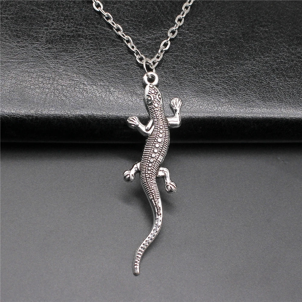 Cold Blooded Reptile Lizard Gecko Chameleon Pendant Necklace For Women Men