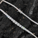 Tennis Chain Necklace Stainless Steel Gradient CZ