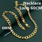 Andara Luxury 925 Sterling Silver Gold Plated 6mm One to One Necklace, Unisex Engagement Accessories Jewelry 45-60cm
