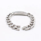 Heavy Curb Chain ID Bracelet 15mm Wide Smooth — Stainless Steel