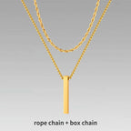 Vertical Bar Rope Cuban Chain Pendant — SS