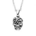 Skull Snake Pendant Necklace — Stainless Steel