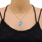 Somali Enamel Pendant Necklace — Stainless Steel
