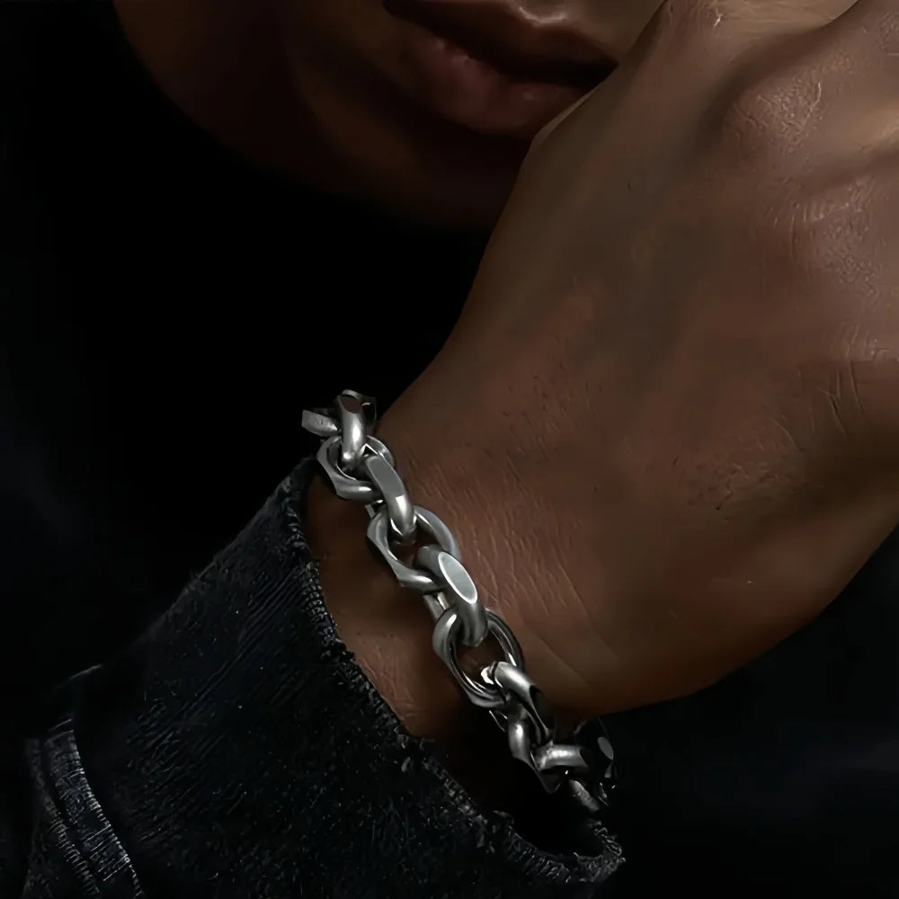 Raw Cuban Chain Bracelet — Silver