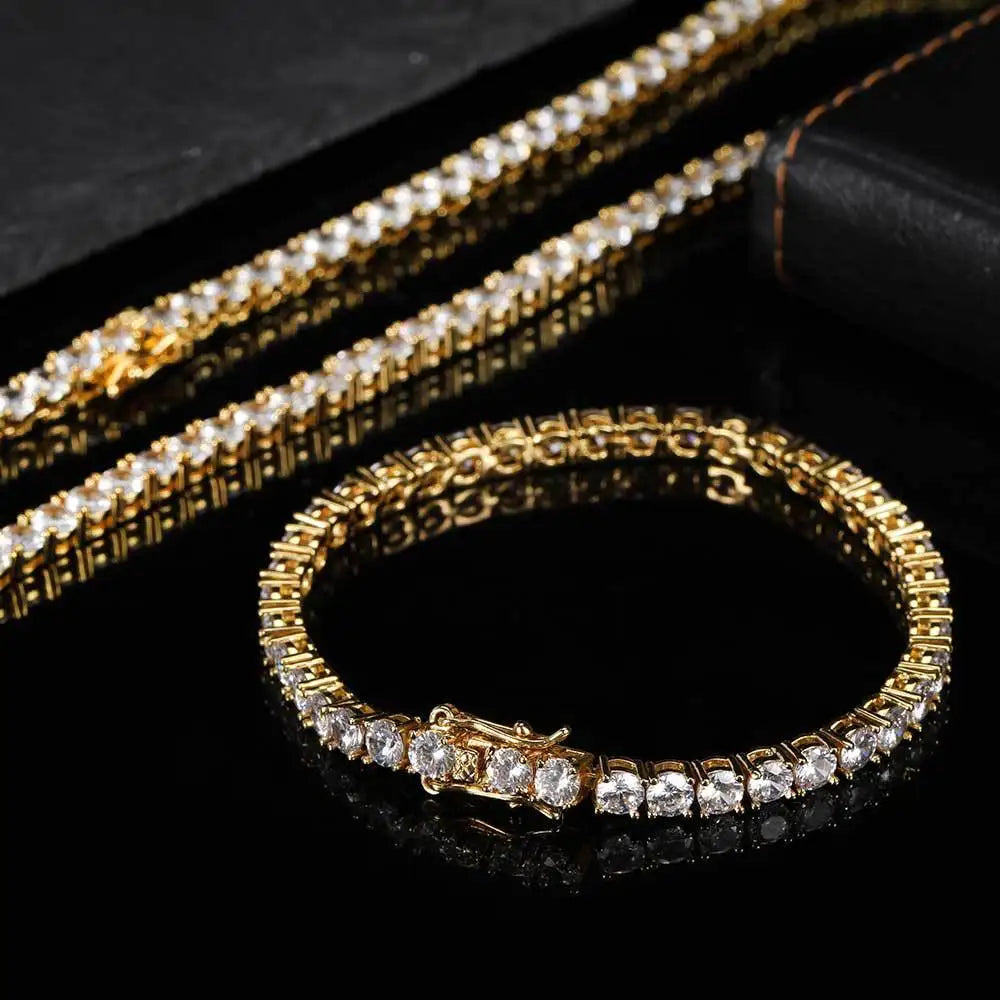 Tennis Bracelet with Stones — Stainless Steel