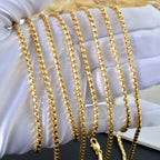 Textured Flat Woven Herringbone Chain Necklace Stackable 60cm