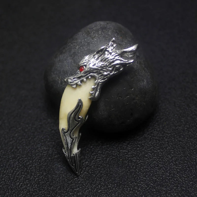 Punk Fashion Brave Men Wolf Gog Teeth Spike Pendant Necklace Women Men Lucky Jewelry Classic Fang Tooth Amulet Pendant Necklace