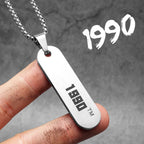 Year of Birth Tags Men Necklace With Pendant Stainless Steel Jewelry for Fashion Women Punk HipHop Accessories Gifts
