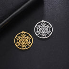 LIKGREAT Archangel Metatron Cube Pendant for Necklace Jewelry Making Stainless Steel Charm DIY Amulet Kabbalistic Tree of Life