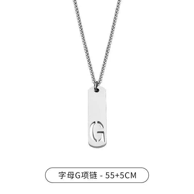 Steel Pendant Letter Rectangle Tags Initial