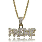 Bling Iced Out Savage Pendant Cubic Zirconia Letter Necklace for Men Women Hip Hop Rock Rap Party Jewelry
