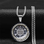 Muslim Islamic Religious Stainless Steel Crystal Necklace Women Islam Quran Allah Pendant Necklaces Arabic Jewelry