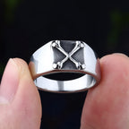 Fashion Punk Rock Stainless Steel Crossbone Ring Trend Hiphop Rock Roll Gothic Jewelry Unique Anillos Para Hombre