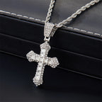 Classic Zircon Cross Necklace Iced Out Hip Hop for Men and Women Bling Pendant Punk Jewelry Gifts