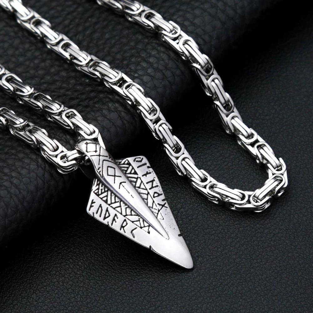Viking Spearhead Pendant — Stainless Steel