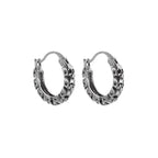 Gothic Spiked Hoop Earrings Small Textured Huggie — Two-Tone