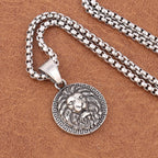 Small Lion Head Pendant Necklace — Stainless Steel
