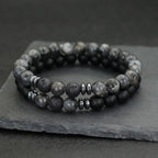 10 Styles 2Pcs Men Bracelet Set 8mm Tiger Eyes Malachite Obsidian Hematite Stone Positive Energy Healing Strand Braslet Homme