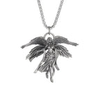Cat Wings Animal Pendant Necklace — Silver