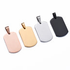 18x30mm Small Military Army ID 4 Colors Stainless Steel Name Blank Dog Tags Pendant Rectangle Necklace Jewelry
