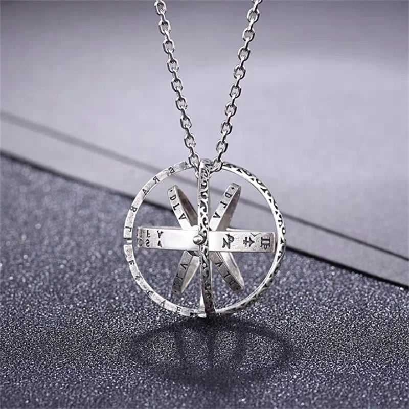 Vintage Astronomical Ball Alloy Men's and Women's Rings Creative Complex Rotating Cosmic Ring Deformable Rotating Ring