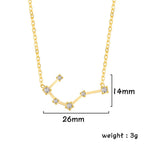 Unift Clear Zircon Zodiac Constellation Women Necklaces Star Sign Pisces Aries Taurus Pendant Fashion Horoscope Amulet Jewelry