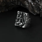 Gothic Baphomet Pentagram Sigil Ring — Stainless Steel