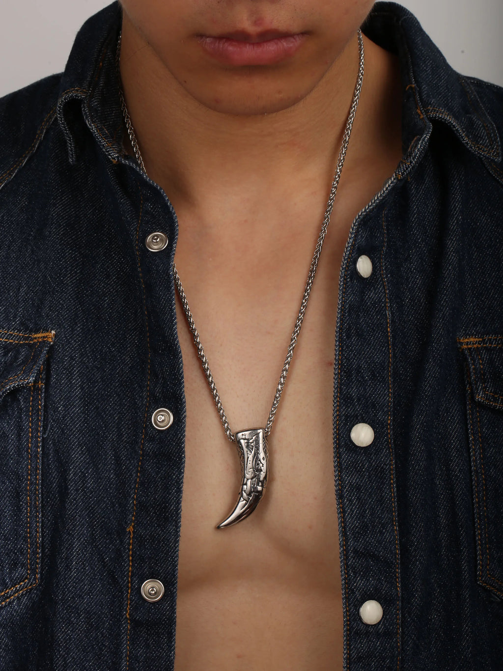 Viking Wolf Teeth Pendant — Stainless Steel