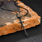 Sword Long Pendant Necklace — Stainless Steel
