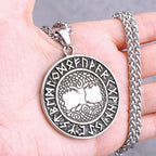 Odin Rune Vegvisir Pendant Necklace — Stainless Steel