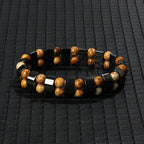 Hematite Therapy Stretch Bracelet — Mixed Metal
