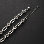 Stainless Steel Water Proof Bracelet for Men Women Irregular Chain Link with Knot Adjustable Extension Chain Trendy