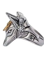 Wolf Anubis Steel Ring Death Head Self Defense