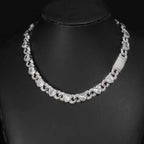 Iced Out Heart Cuban Chain Necklace Stainless Steel