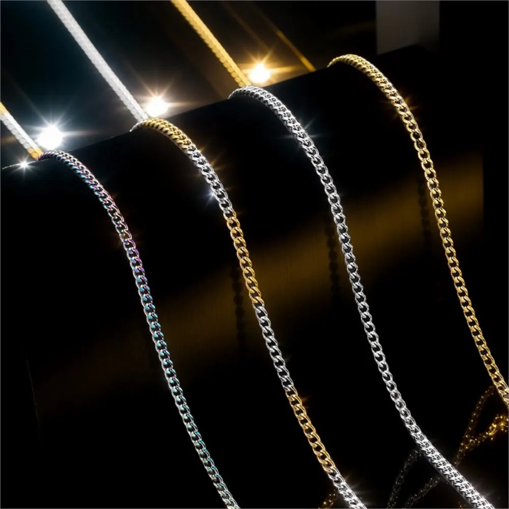 Stainless Steel Cuban Chain Necklace 3MM