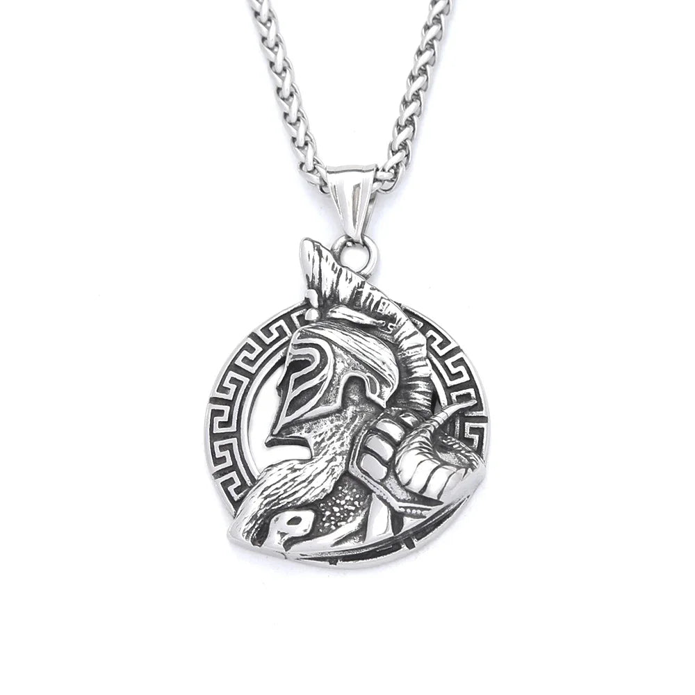 Viking Steel Pendant Vintage Nordic Sparta Warrior