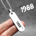 Year of Birth Tags Men Necklace With Pendant Stainless Steel Jewelry for Fashion Women Punk HipHop Accessories Gifts