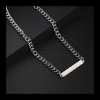 Minimal Bar Pendant Necklace — Stainless