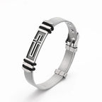 Trendy Christian Cross Stainless Steel Men's Bracelet New Fashion Metal Religious Accessories Charming Jewelry for