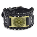 New Retro Wide Leather Nordic Rune of Odi Bracelet Men's Bracelet Celtic Viking Jewelry Bracelet Accessories Party Gifts