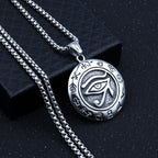 Silver Eye of Horus Pendant Necklace Statement