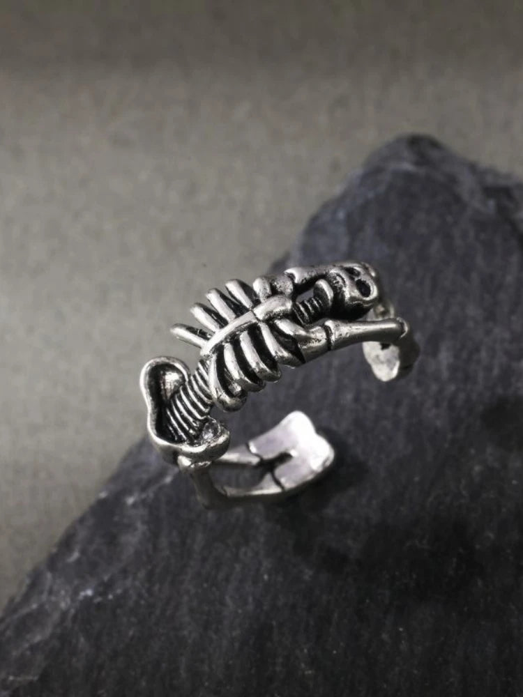 Steel Ring Skeleton Punk