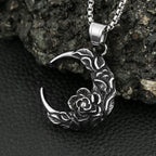 Moon Rose Pendant — Stainless Steel